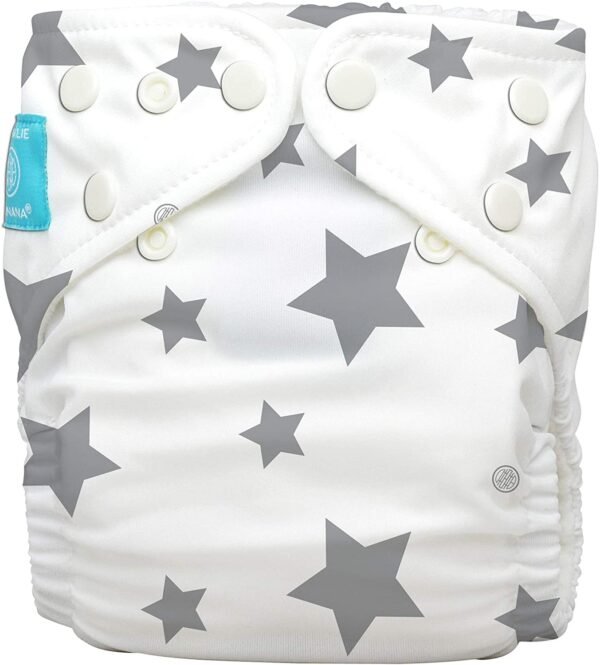 CHARLIE BANANA – DIAPER 2 INSERTS ORGANIC – TWINKLE LITTLE STAR – GREY – ONE SIZE