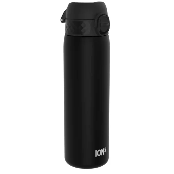 Ion8 Leak Proof Slim Water Bottle, BPA Free, Black, 500ml