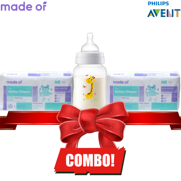 MADE OF – THE BETTER DIAPER – SIZE NEWBORN COMBO (2 Diapers and a 260ml Feeding bottle)