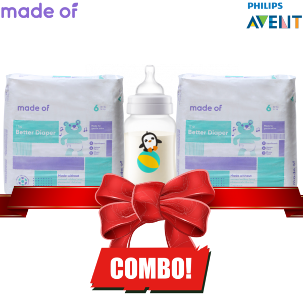MADE OF – THE BETTER DIAPER – SIZE 6 COMBO (2 Diapers and a 260ml Feeding bottle)