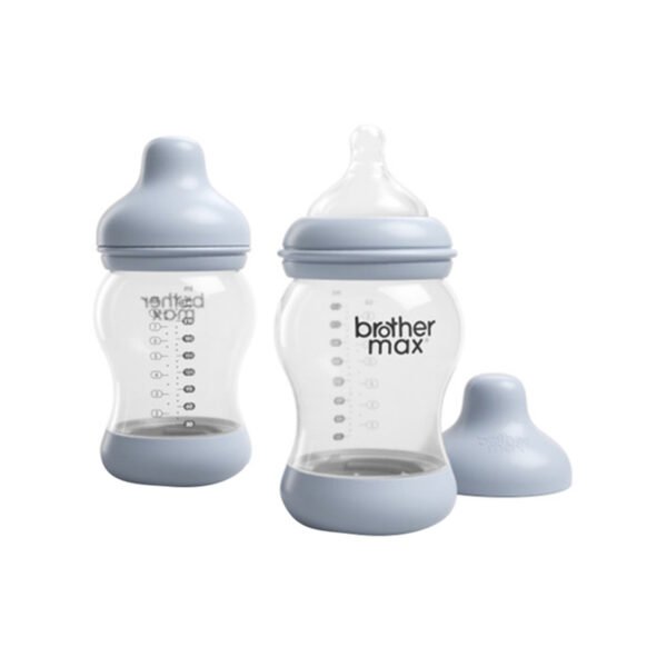 BROTHER MAX – ANTI-COLIC FEEDING BOTTLE 240ml/8oz – PACK OF 2 (3-6 M) – BLUE